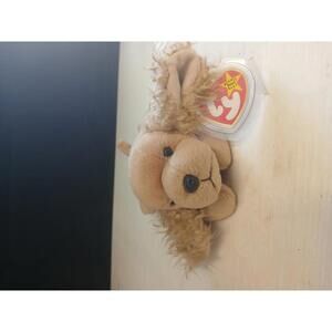 Ty Beanie Baby Plush Dog with Curly Ears